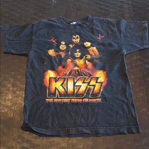 Gildan Kids Short Sleeve Tee - Black with Fiery Graphic